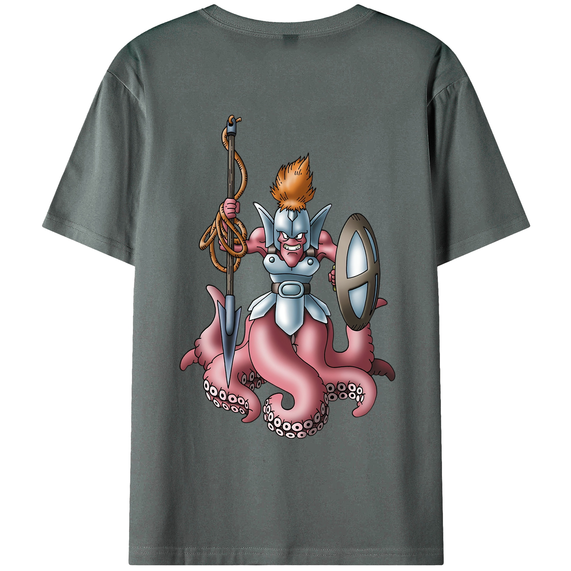 （画像用） ドラゴンクエスト Doragon Kuesuto Dragon Quest 綿100％ メンズ半袖Tシャツ（バックプリント） 通気性